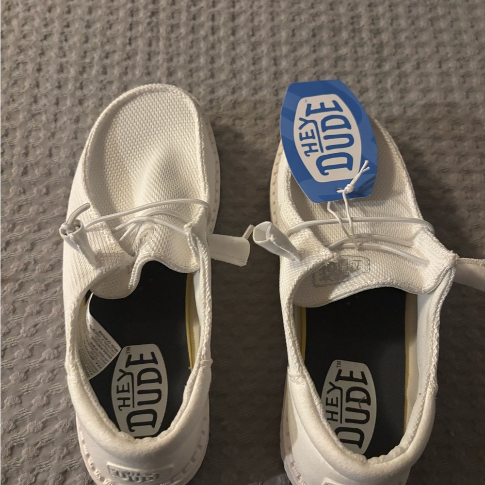 Hey Dude White Canvas Women's Slip-On Sneakers - Picture 2 of 2